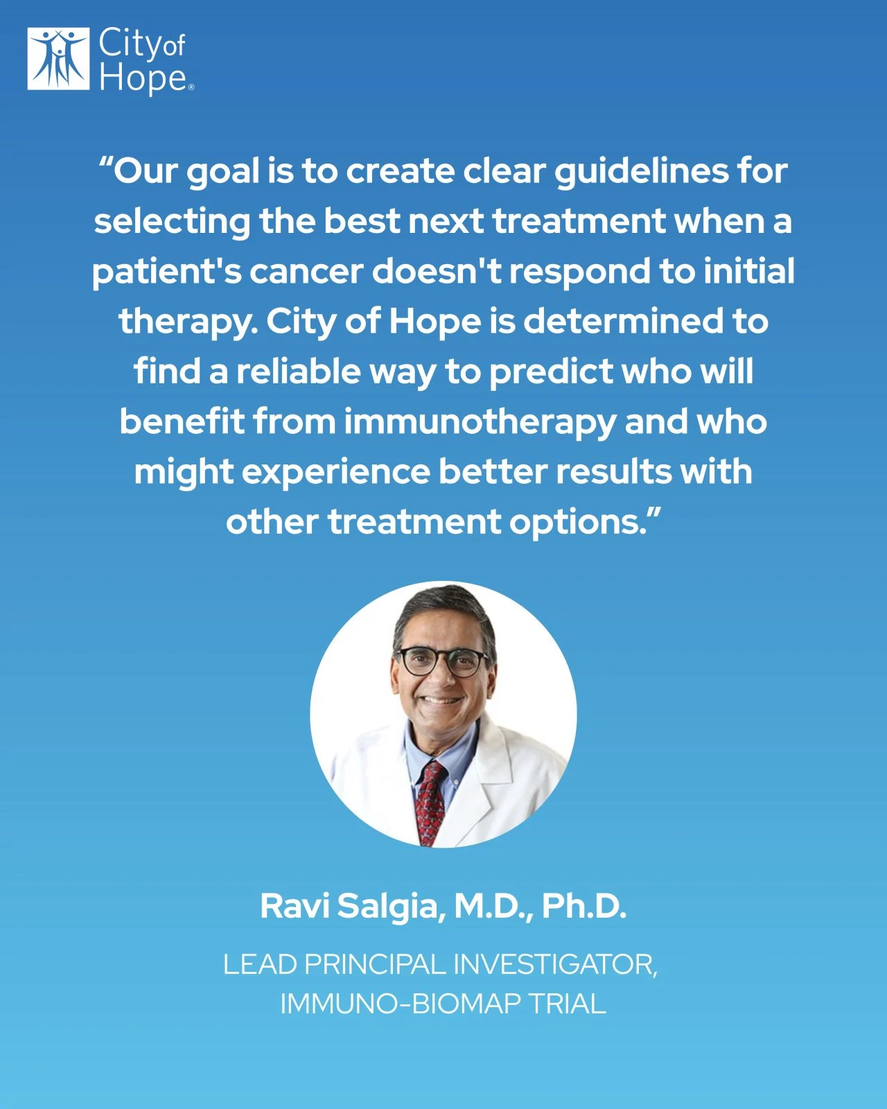 City of Hope Opens National Lung Cancer Clinical Trial Seeking to Predict Immunotherapy Success