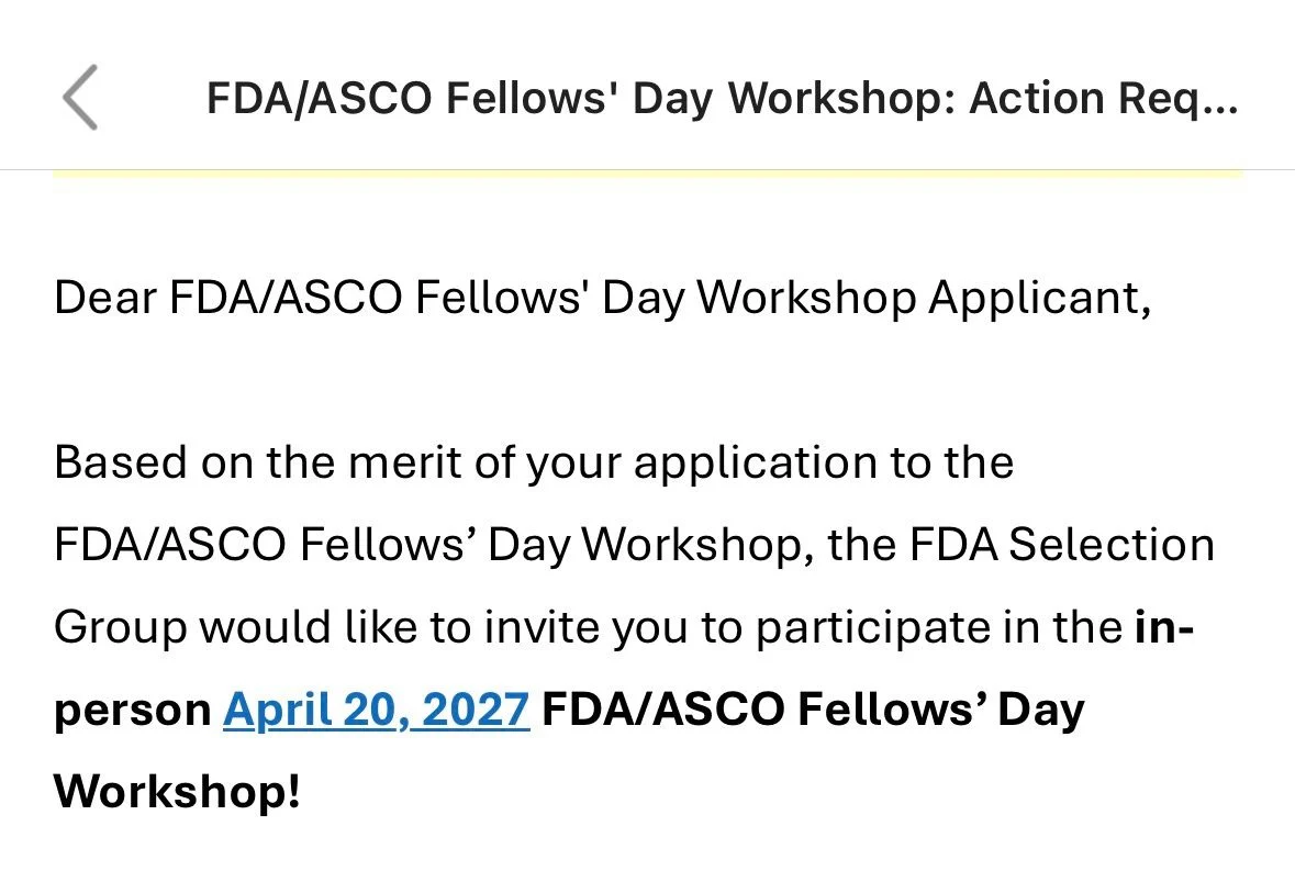 Stephanie A. Haddad: Honored to Be Selected to Participate in the FDA/ASCO Fellows' Day Workshop 2 Stephanie A. Haddad: Honored to Be Selected to Participate in the FDA/ASCO Fellows' Day Workshop