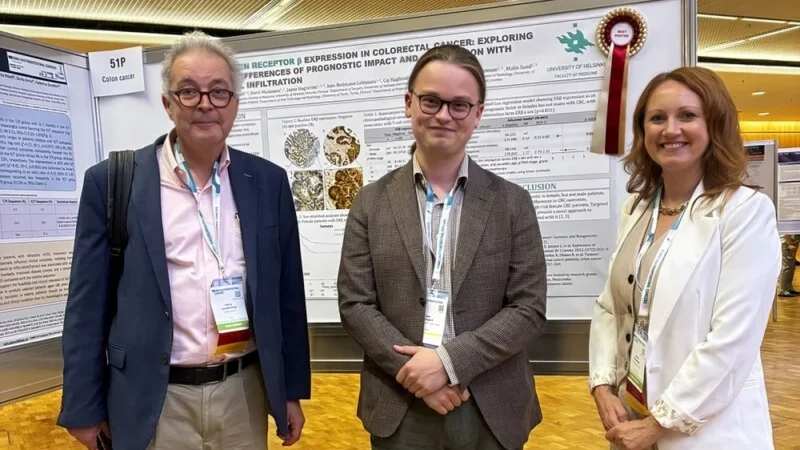 Jenny Seligmann: Awarding the Rosette to Isac A Norrgård on His ER Status in CRC Tumors Study