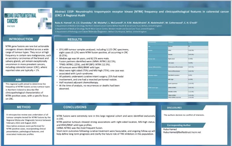 Hossam Abdulkhalek: Delighted to Present Our Regional NTRK Fusion Audit at ESMO GI 2026