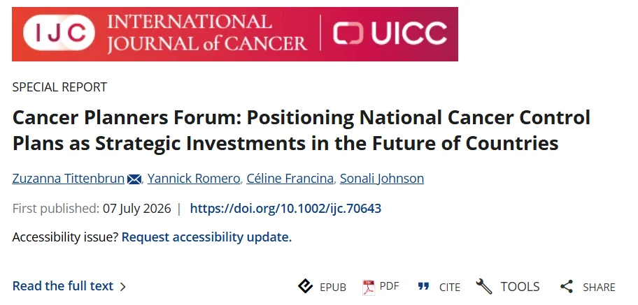Yannick Romero: Insights From the UICC Cancer Planners Forum