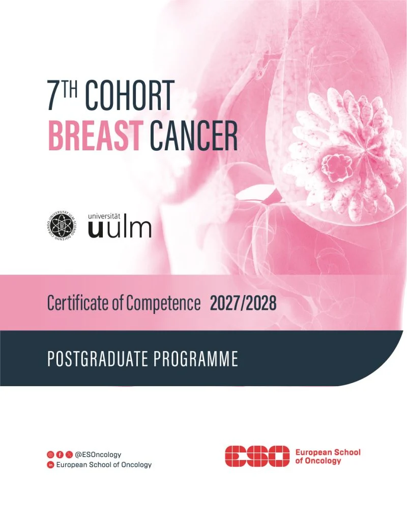 Applications Open for the 7th Breast Cancer Certificate Cohort - European School of Oncology 2 Applications Open for the 7th Breast Cancer Certificate Cohort - European School of Oncology