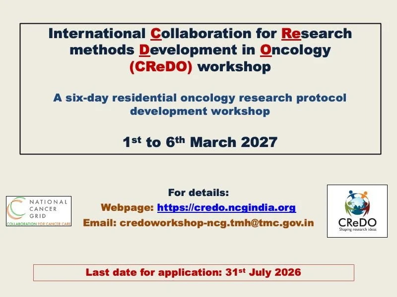 Amol Akhade: Applications Open for the 2027 CReDO Oncology Research Workshop 2 Amol Akhade