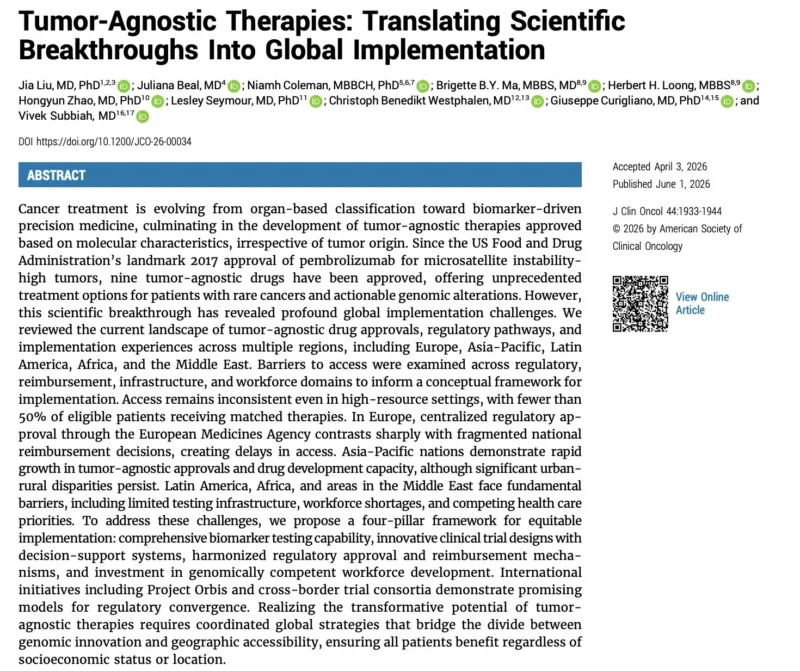 Yüksel Ürün: A Timely Roadmap for Achieving Equitable Global Access to Tumor-Agnostic Innovations 2 Yüksel Ürün: A Timely Roadmap for Achieving Equitable Global Access to Tumor-Agnostic Innovations