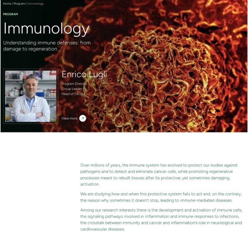 Enrico Lugli: Delighted to Serve as Director of the Preclinical Immunology Program