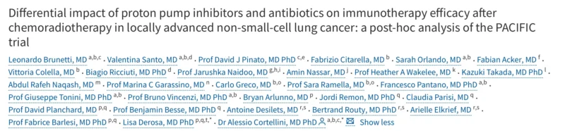 Alessio Cortellini: PACIFIC Trial Analysis on Microbiota-Modifying Medications and Immunotherapy 2 Alessio Cortellini: PACIFIC Trial Analysis on Microbiota-Modifying Medications and Immunotherapy