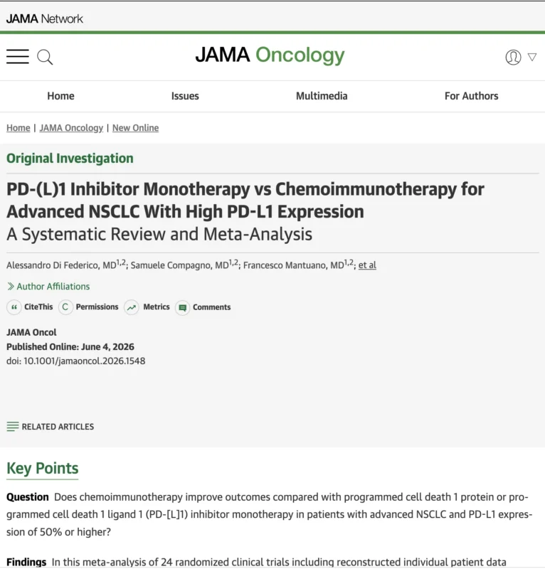 PD-L1 High Advanced NSCLC: Is Immunotherapy Alone Always Enough? 2 PD-L1