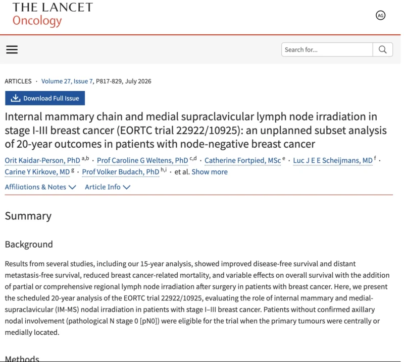 IM-MS Irradiation Reduced Breast Cancer Mortality but Did Not Improve Overall Survival in Node-Negative Breast Cancer 2 IM-MS Irradiation