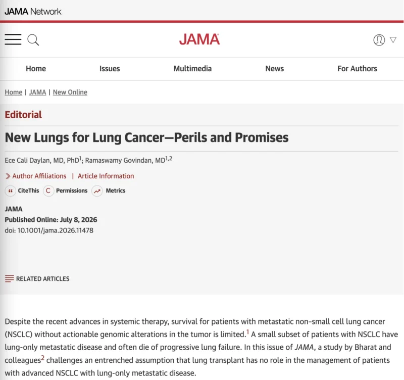 Lung Transplant for Lung-Only Stage IV NSCLC: A Bold Idea With Major Caveats 2 Lung Transplant