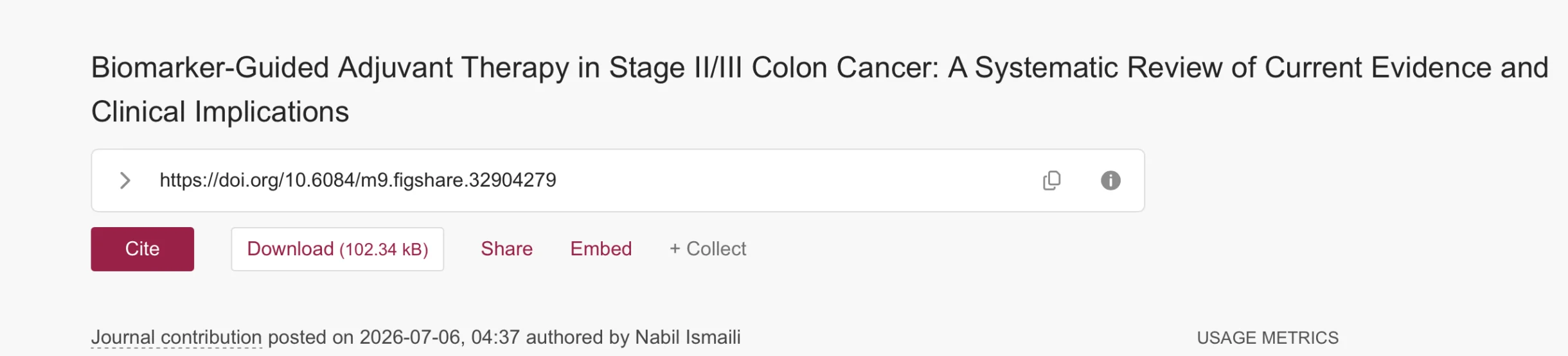Nabil Ismaili: Biomarker-Guided Adjuvant Therapy in Stage II/III Colon Cancer