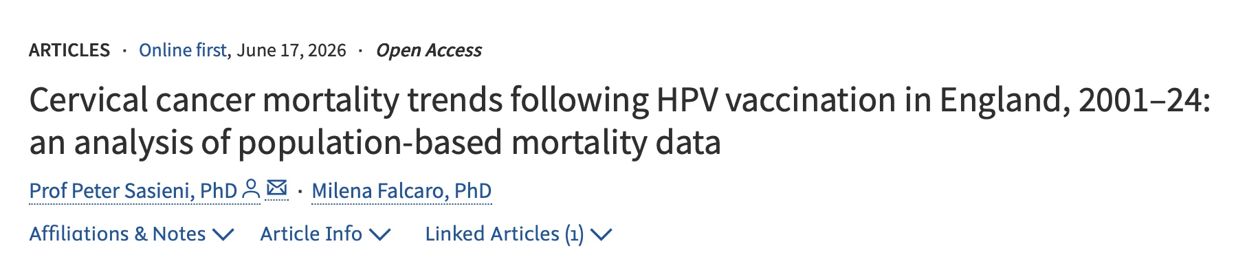 New Evidence Confirms the Life-Saving Impact of HPV Vaccination - ECS