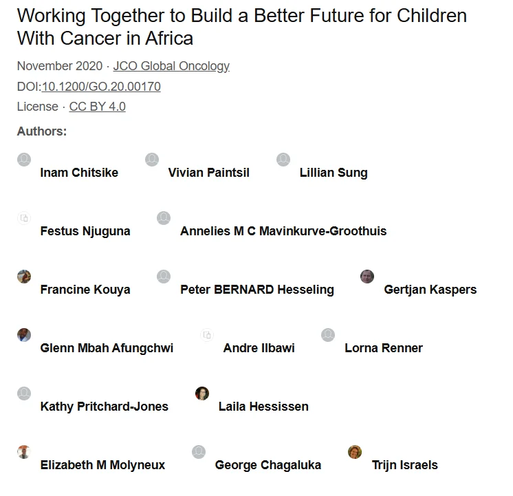 Collaborative Efforts to Improve Survival in Childhood Cancer in Africa - CANCaRe Africa