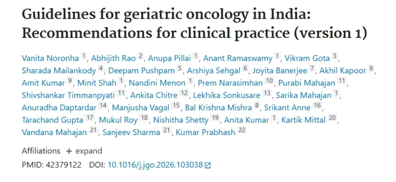 Honored to Be Part of India-Specific Geriatric Oncology Guidelines - Lung Connect India Foundation 2 Honored to Be Part of India-Specific Geriatric Oncology Guidelines - Lung Connect India Foundation