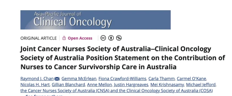 Raymond Chan: Contribution of Nurses to Cancer Survivorship Care in Australia