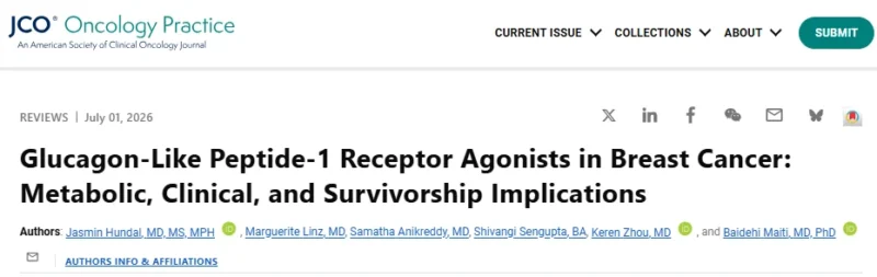 Jame Abraham: GLP-1 Receptor Agonists in Breast Cancer Care and Survivorship 2 Jame Abraham: GLP-1 Receptor Agonists in Breast Cancer Care and Survivorship