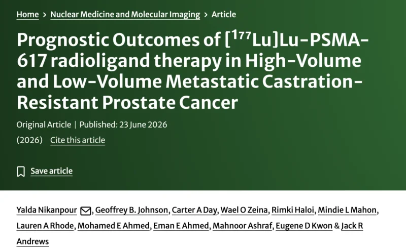 Yalda Nikanpour: Metastatic Disease Volume as a Key Driver of Outcomes in PSMA RLT Treated mCRPC 2 Narjust Florez