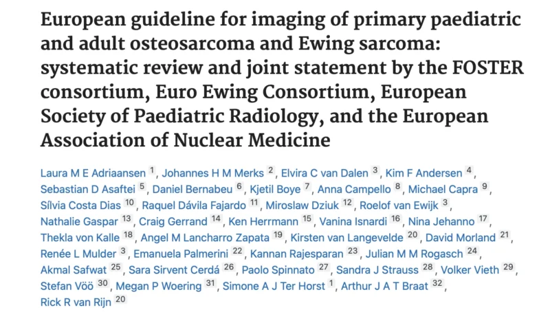 New Evidence-Based Guideline to Standardize Bone Cancer Imaging - Princess Máxima Center 2 New Evidence-Based Guideline to Standardize Bone Cancer Imaging - Princess Máxima Center
