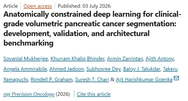 Sovanlal Mukherjee: Excited to Share New AI Advances in Pancreatic Cancer Imaging 2 Sovanlal Mukherjee: Excited to Share New AI Advances in Pancreatic Cancer Imaging