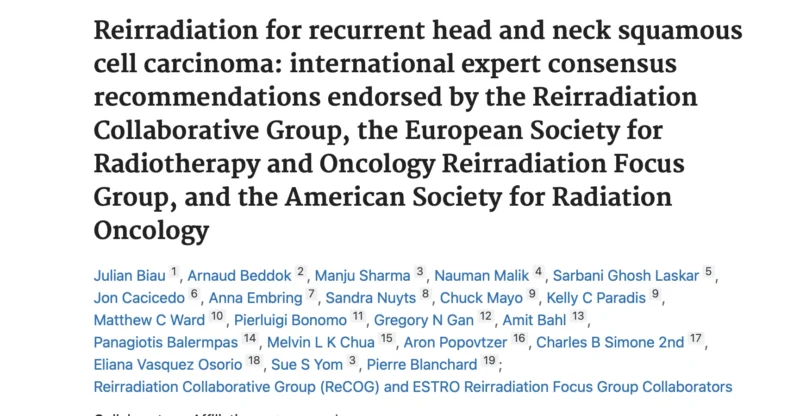 Luis Moreno Sánchez: Reirradiation for recurrent head and neck squamous cell carcinoma