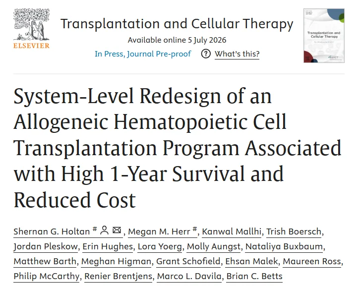 Shernan Holtan: Reflecting on Meaningful Change in Our alloHCT Program 2 Shernan Holtan: Reflecting on Meaningful Change in Our alloHCT Program