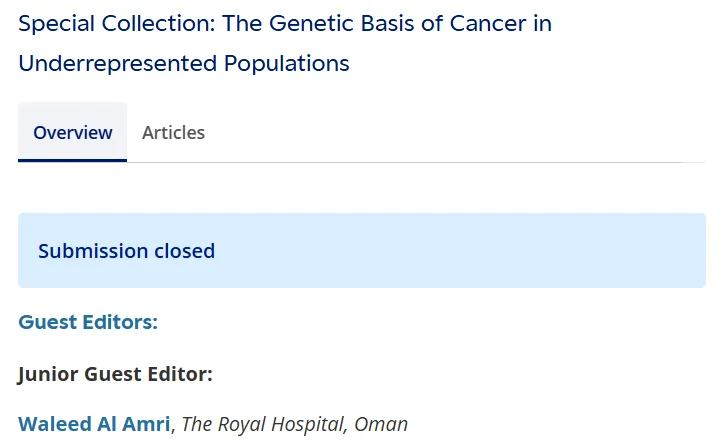 Waleed Al Amri: Pleased to Highlight Collaborative Work in Precision Oncology and Health Equity 2 Waleed Al Amri: Pleased to Highlight Collaborative Work in Precision Oncology and Health Equity