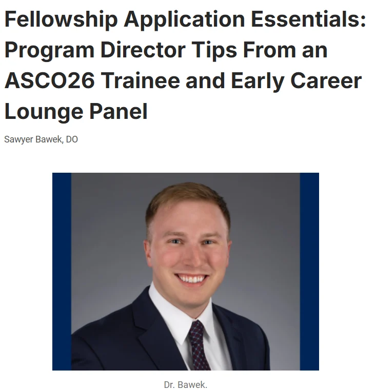 Sawyer Bawek: Excited to Share My Article in ASCO Connection 2 Sawyer Bawek: Excited to Share My Article in ASCO Connection