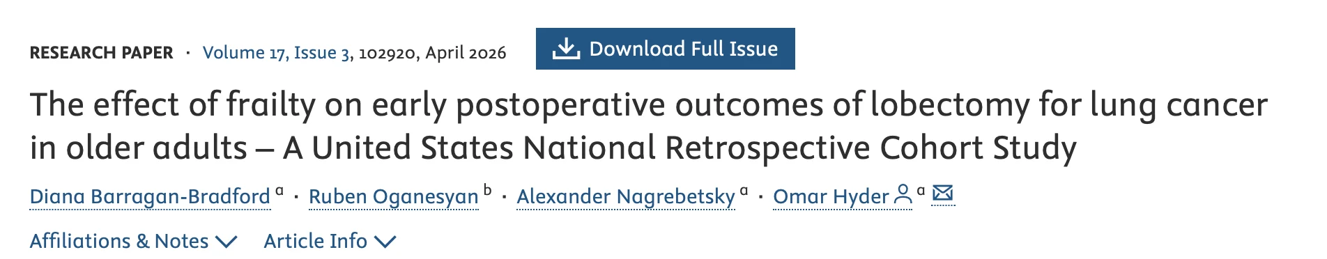How Does Frailty Impact Outcomes After Lobectomy in Older Adults with Lung Cancer? - SIOG