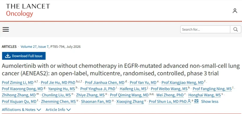 Muhammad Asjad Saleem: Does Adding Chemotherapy to Aumolertinib Improve EGFR+ NSCLC Outcomes?