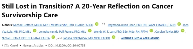 Michael Jefford: A 20-Year Review of Cancer Survivorship Care Progress 2 Michael Jefford