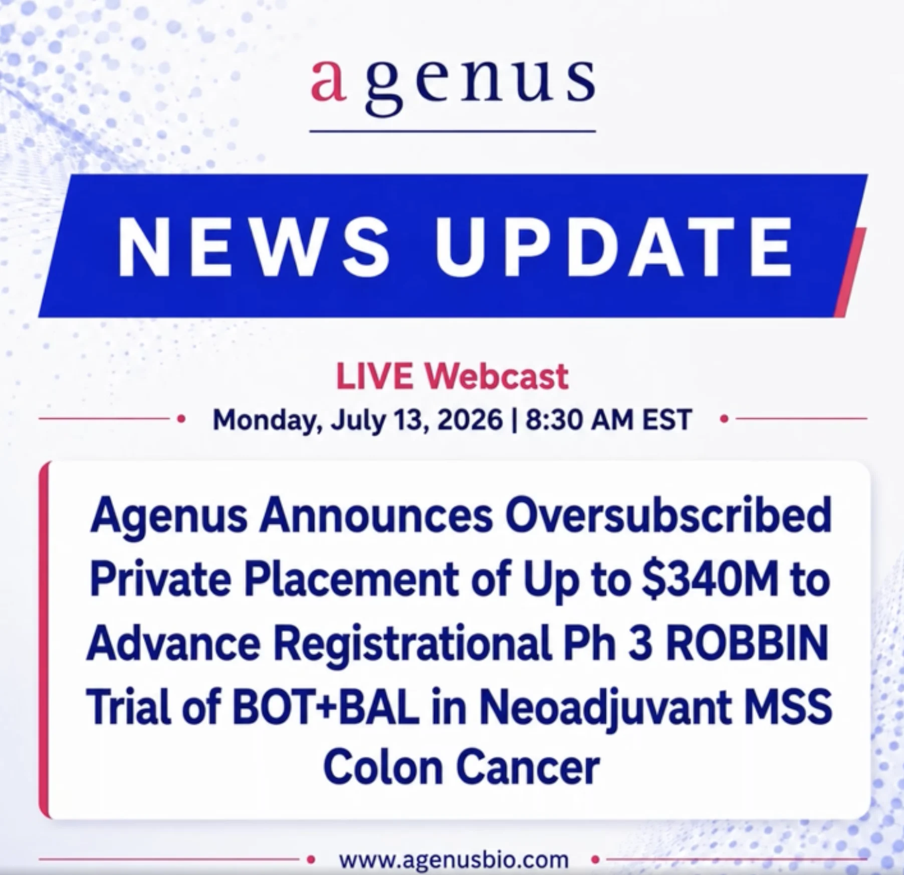 Jennifer S. Buell: Agenus’ Next Chapter in Early Immuno-Oncology With Phase 3 ROBBIN Trial 2 Jennifer S. Buell: Agenus’ Next Chapter in Early Immuno-Oncology With Phase 3 ROBBIN Trial