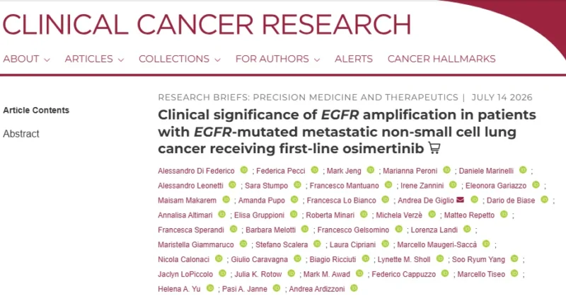 Alessandro Di Federico: Investigating EGFR Amplification in EGFR-Mutant NSCLC