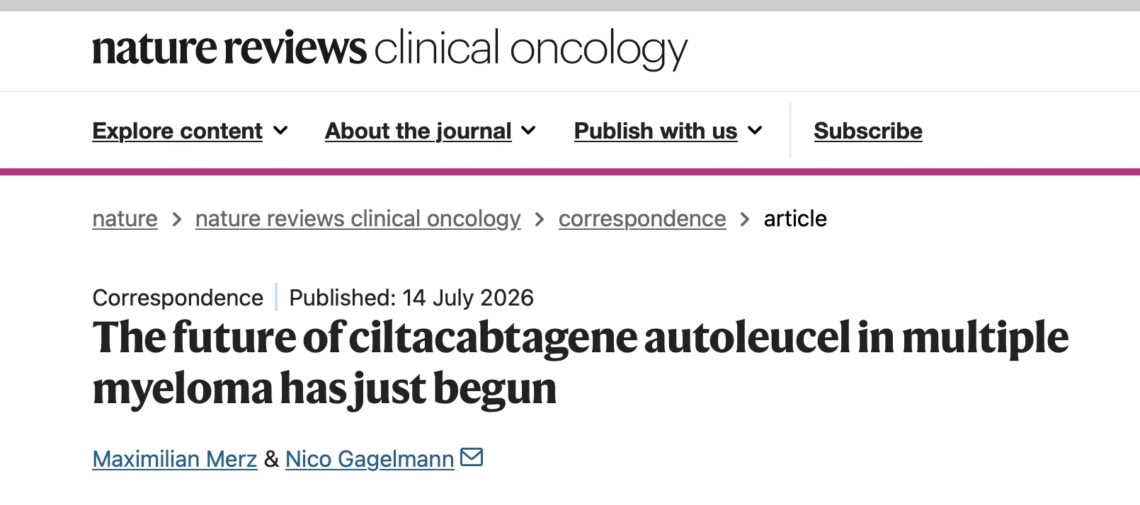 Maximilian Merz: The Future of Ciltacabtagene Autoleucel in Myeloma 2 Maximilian Merz: The Future of Ciltacabtagene Autoleucel in Myeloma