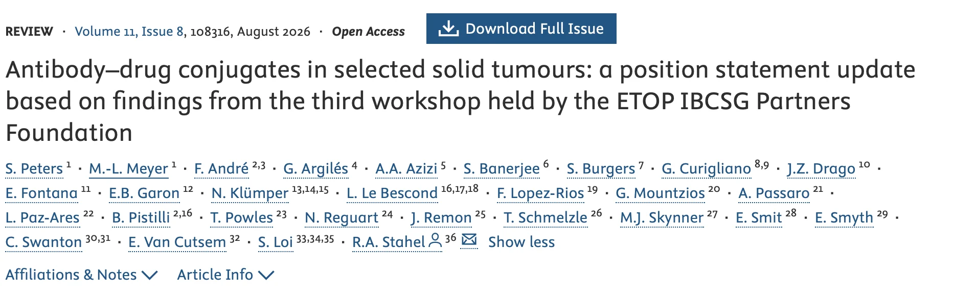 Daisuke Kotani: Position Statement on Antibody–Drug Conjugates in Solid Tumors 2 Daisuke Kotani: Position Statement on Antibody–Drug Conjugates in Solid Tumors