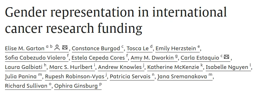 Suzette Delaloge: New Data Reveal Gender Gaps in International Cancer Research Funding 2 Suzette Delaloge: New Data Reveal Gender Gaps in International Cancer Research Funding