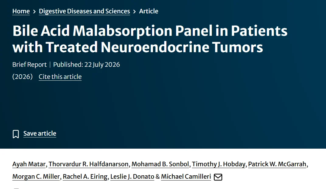 Thor Halfdanarson: New Insights Into Bile Acid Malabsorption in Patients With Neuroendocrine Tumors 2 Thor Halfdanarson: New Insights Into Bile Acid Malabsorption in Patients With Neuroendocrine Tumors