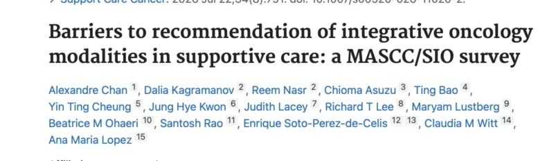Ting Bao: What Stands Between Evidence-Based Integrative Oncology and Cancer Care?