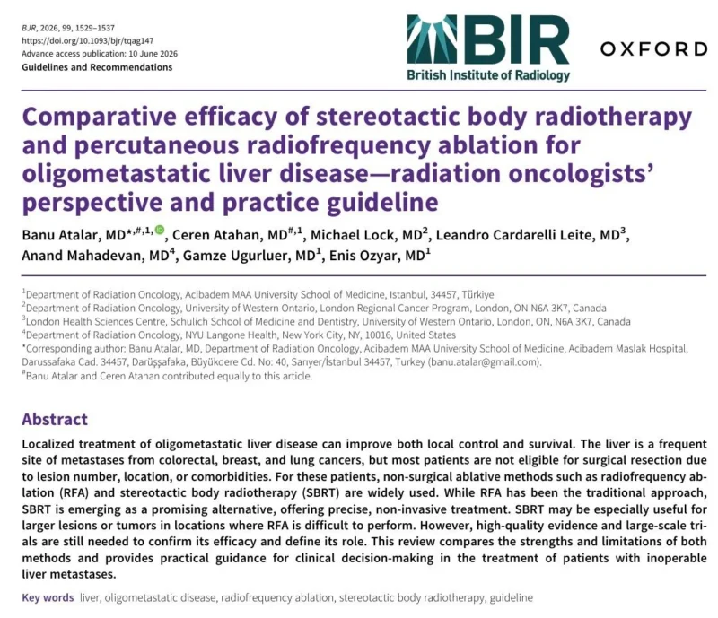 Luis Moreno Sánchez Explores SBRT vs Radiofrequency Ablation for Oligometastatic Liver Disease 2 Luis Moreno Sánchez