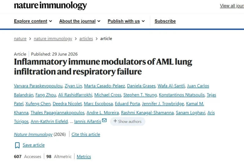 Iannis Aifantis։ Targeting Immune Modulating Pathways in AML Lung Infiltration 3 Iannis Aifantis