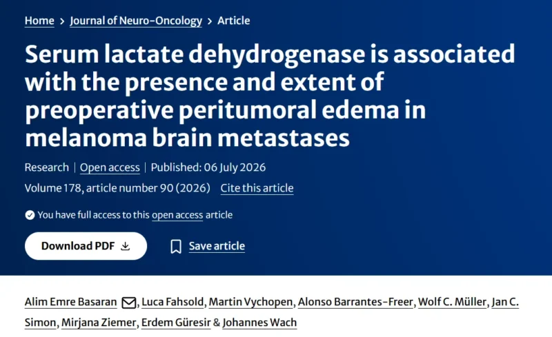 Alim Emre Basaran։ Serum LDH as a Marker of Peritumoral Brain Edema in Melanoma Brain Metastases 2 Alim Emre Basaran