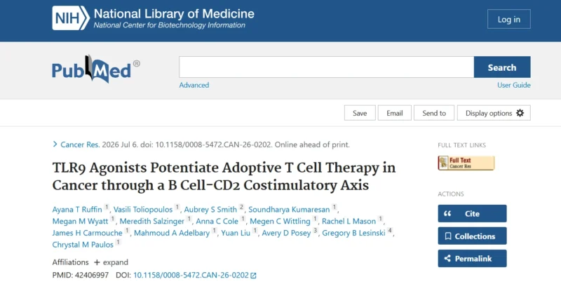 Chrystal Paulos։ How B Cells Enhance T Cell Fitness, Cytotoxic Function, and Antitumor Activity in Cancer Therapy 2 Chrystal Paulos