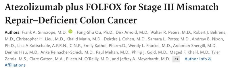 Immunotherapy Moves Into the Curative Setting for Stage III dMMR Colon Cancer – IMMONC 2 Immunotherapy