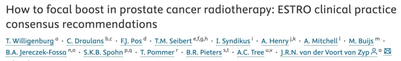 Jeff Ryckman: ESTRO Releases Practical Guidance for Prostate Cancer Focal Boosting 2 Jeff Ryckman