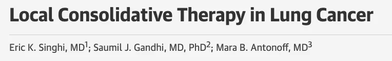 Eric Singhi: Top 5 Questions Still Shaping the Role of RT in Oligometastatic NSCLC