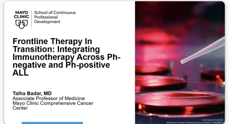 Talha Badar: Pleasure to Speak at the 35th Annual Mayo Clinic Hematologic Malignancies Review 2 Talha Badar