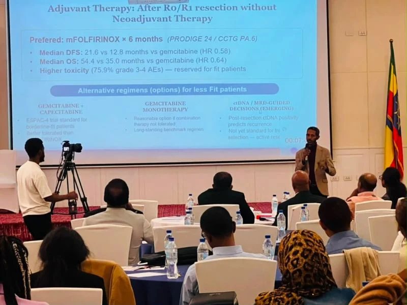 Abdu Adem Yesufe: Delivering My Presentation on Updates in the Management of Pancreatic Cancer 2 Abdu Adem Yesufe