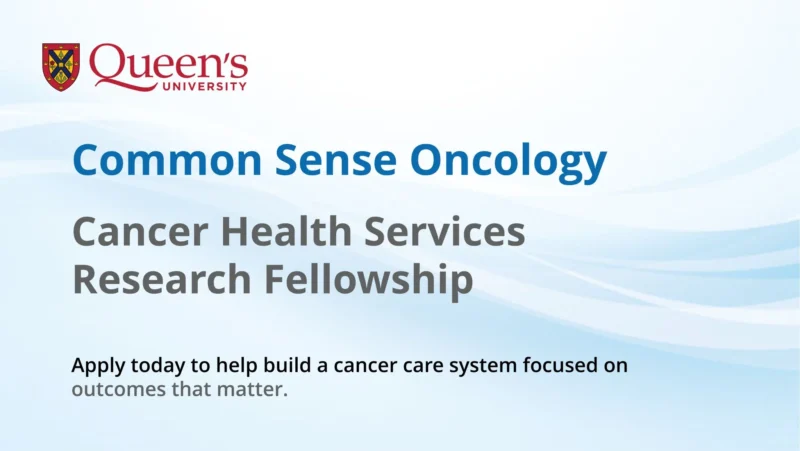 Common Sense Oncology Invitation for a One-Year Cancer Health Services Research Fellowship 2 Common Sense Oncology
