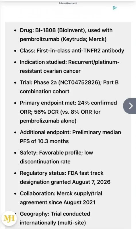 Shaheenah Dawood: FDA Fast Tracks First-in-Class TNFR2 Antibody in Ovarian Cancer 2 Shaheenah Dawood: FDA Fast Tracks First-in-Class TNFR2 Antibody in Ovarian Cancer