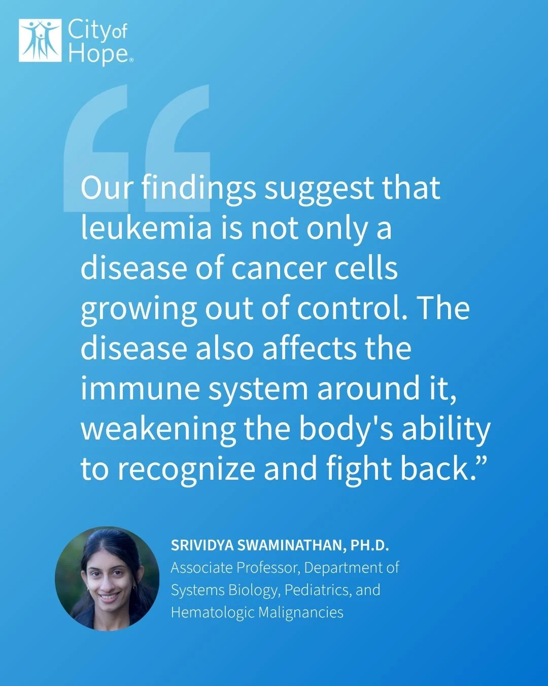 How Leukemia Interferes With Cancer-Fighting Immunity - City of Hope 2 How Leukemia Interferes With Cancer-Fighting Immunity - City of Hope