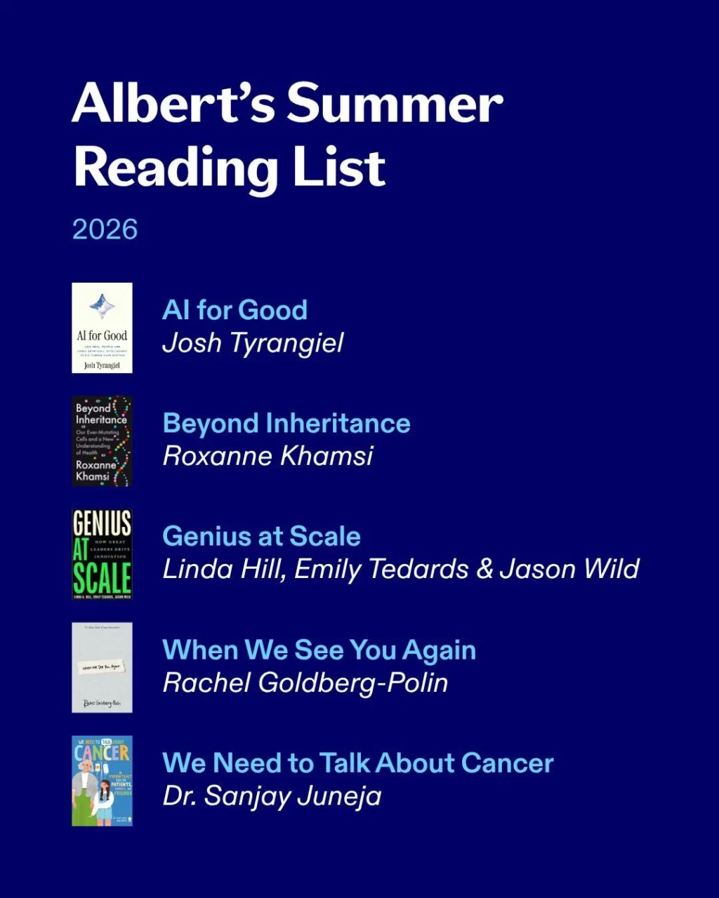Albert Bourla: Five Summer Reads on Science, Leadership, Cancer, and Hope 2 Albert Bourla