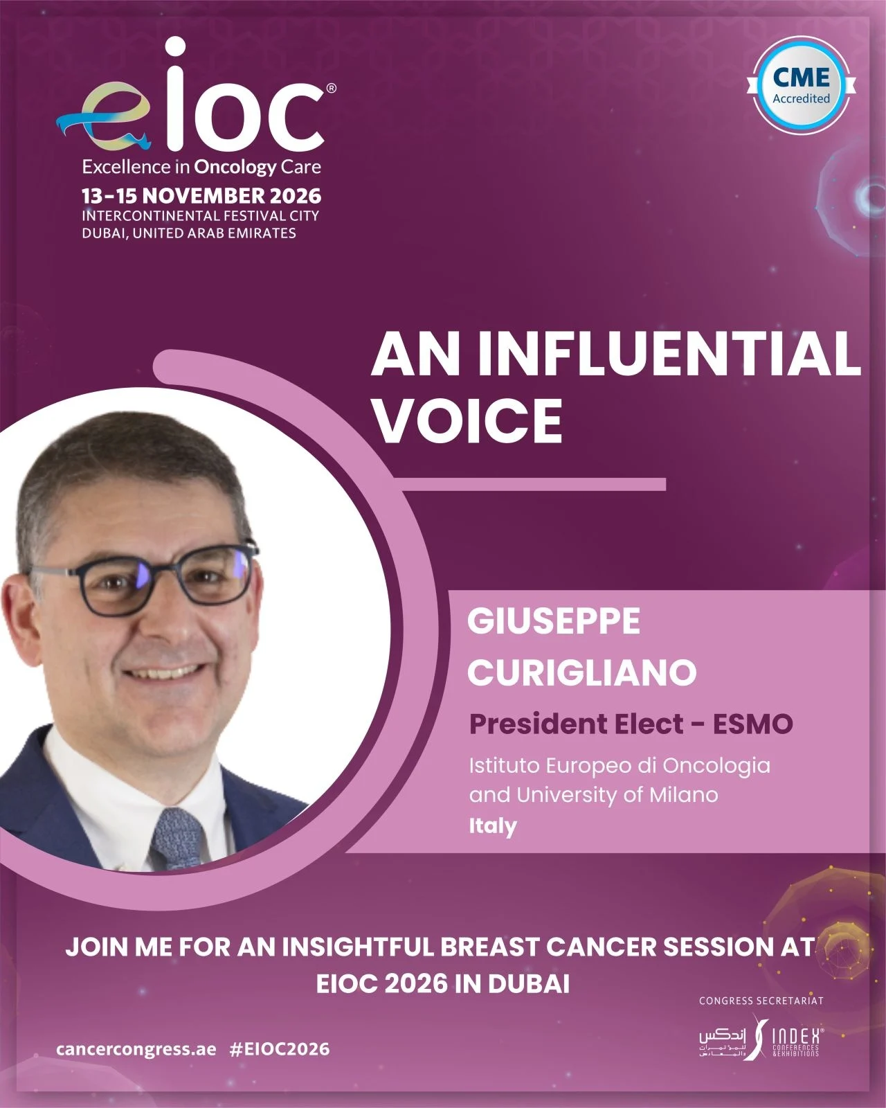 Giuseppe Curigliano Will Join EIOC 2026 for Session on Breast Cancer Care - EIOC 2 EIOC